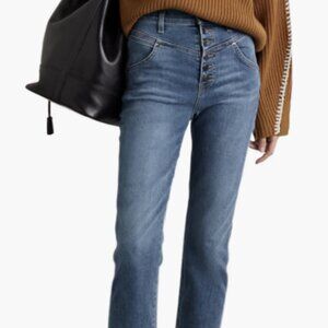 Veronica Beard Ryleigh High-Rise Straight Ankle Jeans